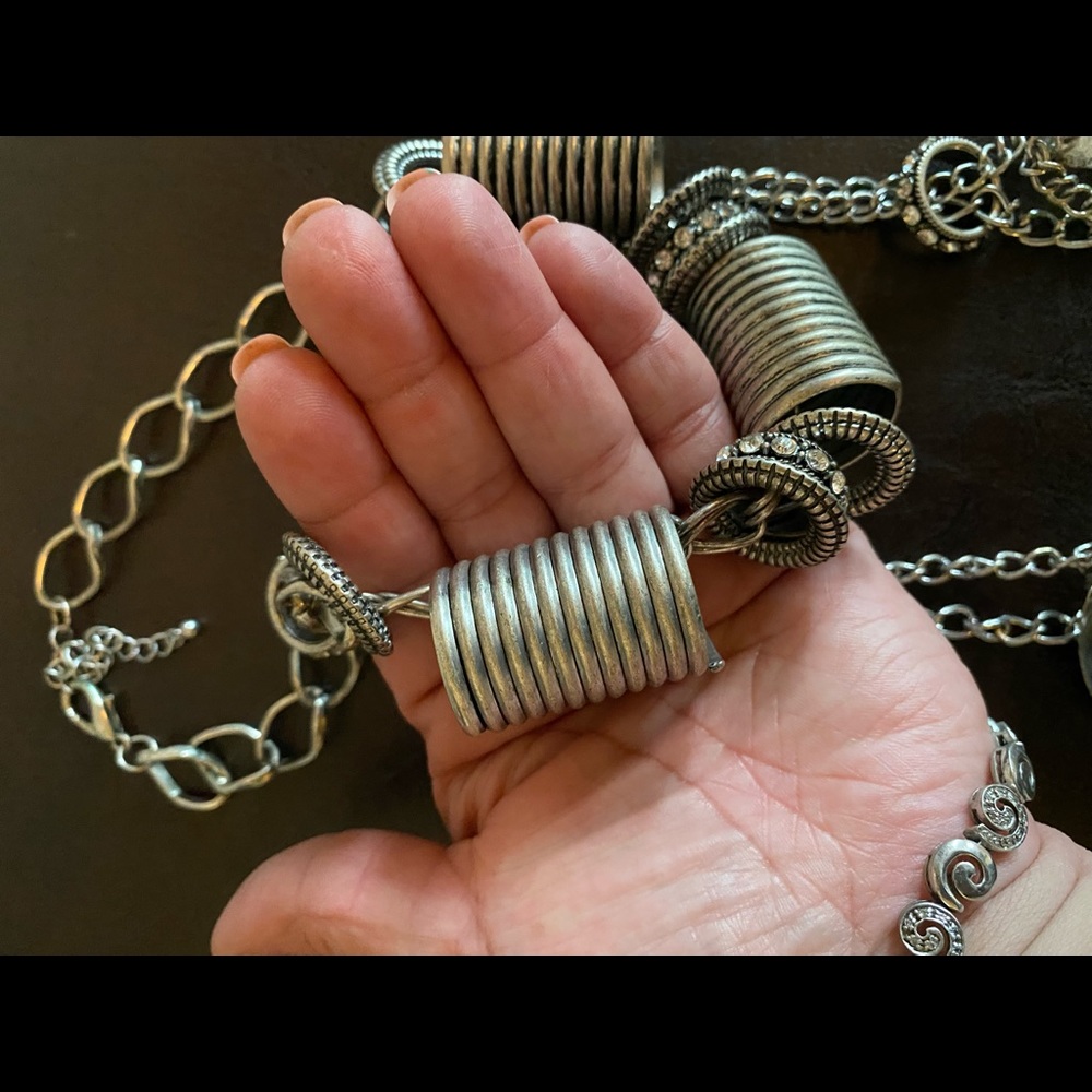 Silver Statement Necklace - image 4